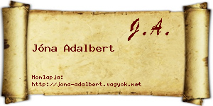 Jóna Adalbert névjegykártya